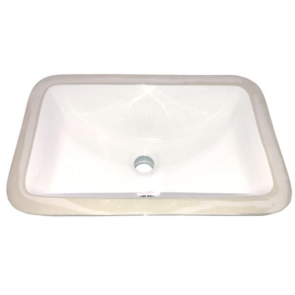 Nantucket Sinks UM-159-W 18 x 12 Inch Undermount Ceramic Sink in White