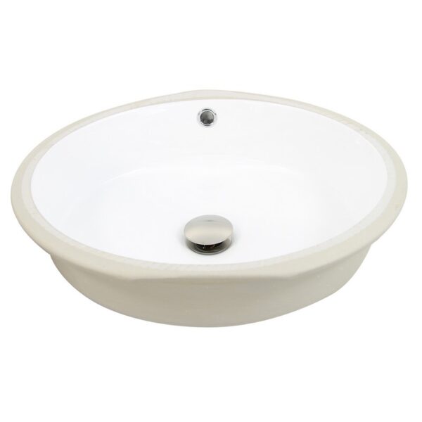 Nantucket Sinks UM-16CW Great Point 19 Inch Undermount Oval Sink in White