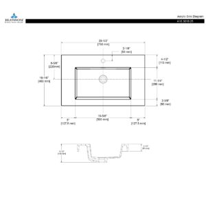 Blossom A10 3018 25 30 Inch Acrylic Top-Mount Basin