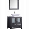 Legion Furniture WA7836E 36 Inch Solid Wood Vanity Set with Mirror in Espresso, No Faucet