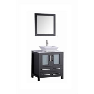 Legion Furniture WA7836E 36 Inch Solid Wood Vanity Set with Mirror in Espresso, No Faucet