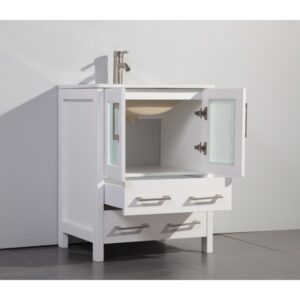 Legion Furniture WA7924W 24 Inch Solid Wood Vanity Set with Mirror in White, No Faucet