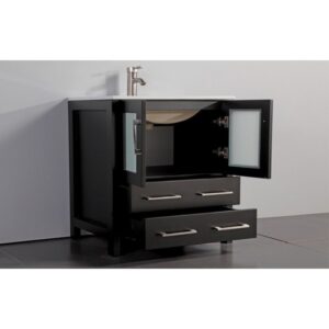 Legion Furniture WA7930E 30 Inch Solid Wood Vanity Set with Mirror in Espresso, No Faucet