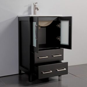 Legion Furniture WA7930E 30 Inch Solid Wood Vanity Set with Mirror in Espresso, No Faucet