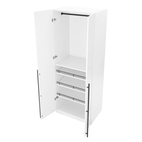 Manhattan Comfort Lee Modern Freestanding Wardrobe Closet 3.0 with 1 Hanging Rod, 3 Shoe Shelves, and 1 Basic Shelf in White