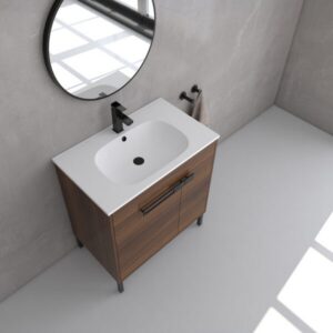 Legion Furniture WC2303-30-KD 30 Inch Freestanding Single Sink Bathroom Vanity in Natural Wood with SMC Top