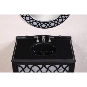 Legion Furniture WH2838 Vanity 38 Inch Solid Wood Sink Vanity With Granite Top-No Faucet And Backplash in Black