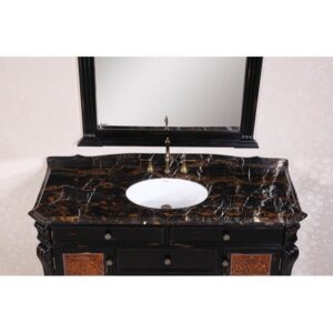 Legion Furniture WH3860 Vanity 60 Inch Solid Wood Sink Vanity With Granite Top-No Faucet And Backsplash in Antique Espresso