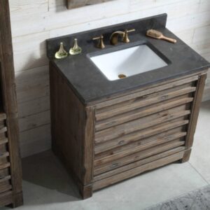 Legion Furniture WH8436 36 Inch Wood Vanity in Brown with Moon Stone Top, No Faucet