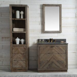 Legion Furniture WH8536 36 Inch Wood Vanity in Brown with Marble  Top, No Faucet