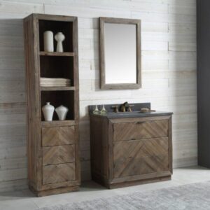 Legion Furniture WH8536 36 Inch Wood Vanity in Brown with Marble  Top, No Faucet