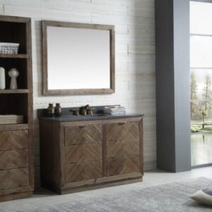 Legion Furniture WH8560 60 Inch Wood Vanity in Brown with Marble  Top, No Faucet