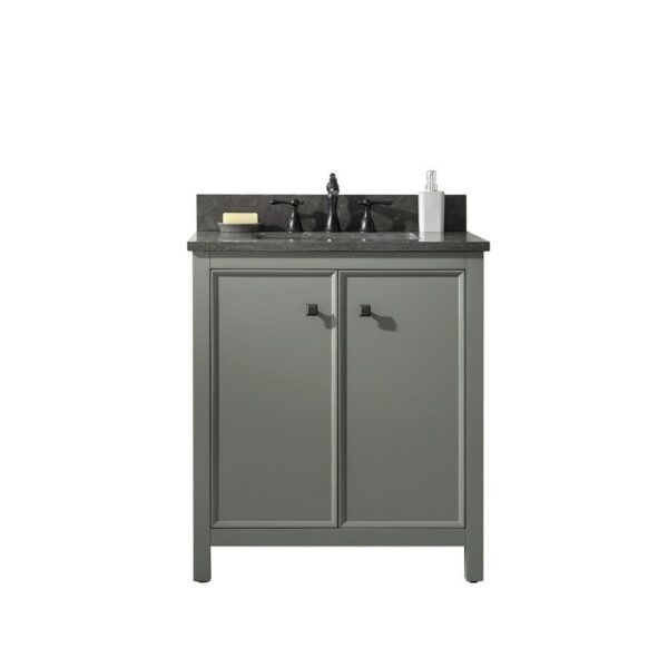 Legion Furniture WLF2130-PG 30 Inch Pewter Green Finish Sink Vanity Cabinet with Blue Lime Stone Top