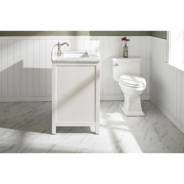 Legion Furniture WLF2130-W 30 Inch White Finish Sink Vanity Cabinet with Carrara White Top