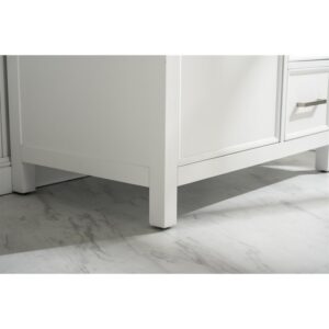 Legion Furniture WLF2136-W 36 Inch White Finish Sink Vanity Cabinet with Carrara White Top