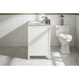 Legion Furniture WLF2136-W 36 Inch White Finish Sink Vanity Cabinet with Carrara White Top