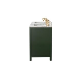 Legion Furniture WLF2154-VG 54 Inch Vogue Green Finish Double Sink Vanity Cabinet with Carrara White Top