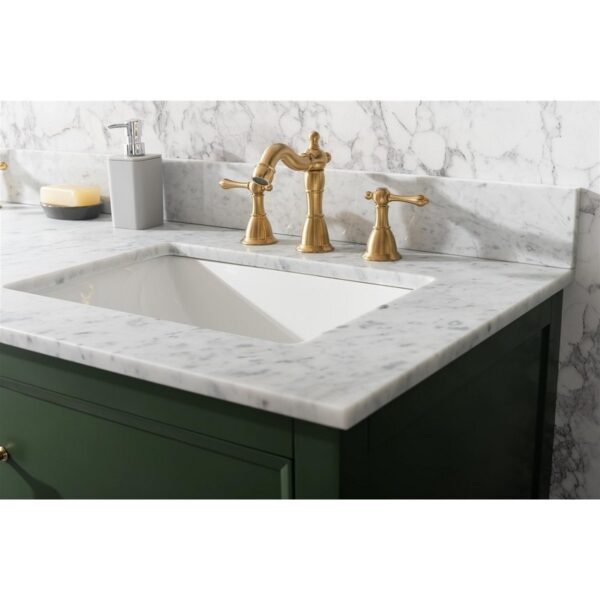 Legion Furniture WLF2160D-VG 60 Inch Vogue Green Finish Double Sink Vanity Cabinet with Carrara White Top