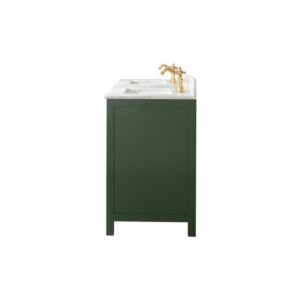 Legion Furniture WLF2160D-VG 60 Inch Vogue Green Finish Double Sink Vanity Cabinet with Carrara White Top