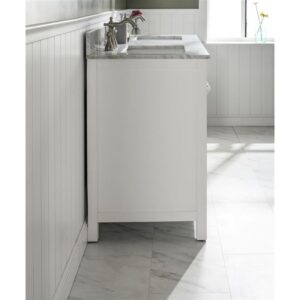 Legion Furniture WLF2160D-W 60 Inch White Finish Double Sink Vanity Cabinet with Carrara White Top