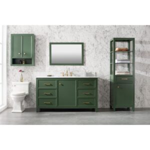 Legion Furniture WLF2160S-VG 60 Inch Vogue Green Finish Single Sink Vanity Cabinet with Carrara White Top