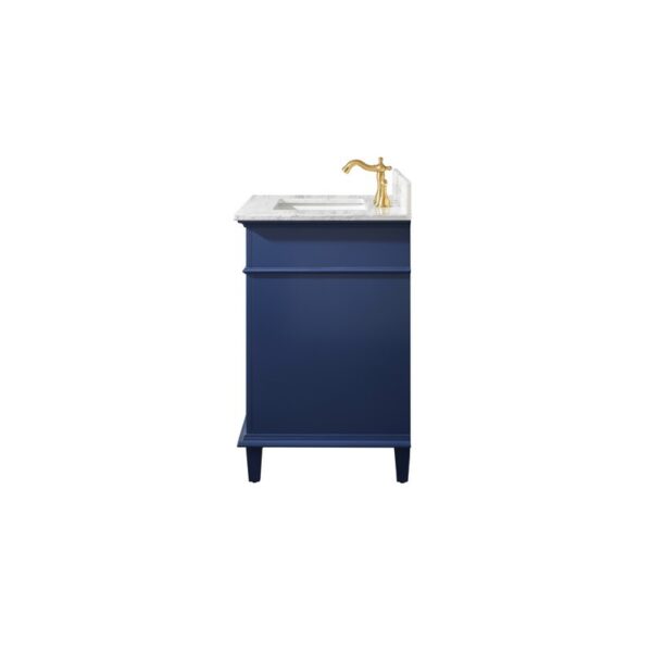 Legion Furniture WLF2230-B 30 Inch Blue Finish Sink Vanity Cabinet with Carrara White Top