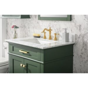 Legion Furniture WLF2230-VG 30 Inch Vogue Green Finish Sink Vanity Cabinet with Carrara White Top