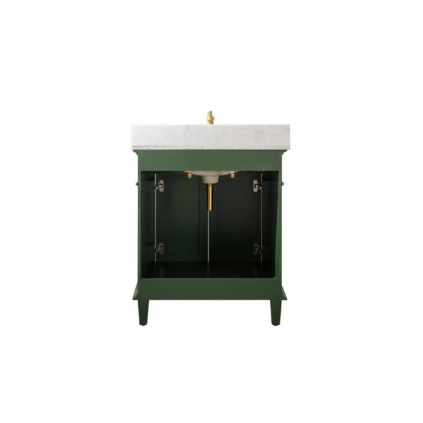 Legion Furniture WLF2230-VG 30 Inch Vogue Green Finish Sink Vanity Cabinet with Carrara White Top