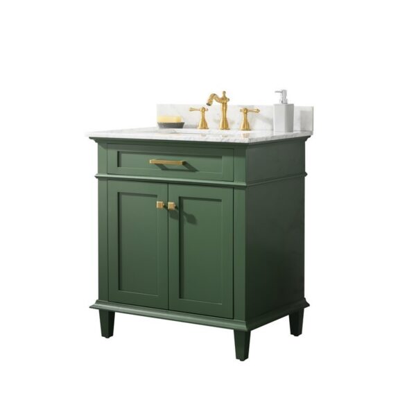 Legion Furniture WLF2230-VG 30 Inch Vogue Green Finish Sink Vanity Cabinet with Carrara White Top