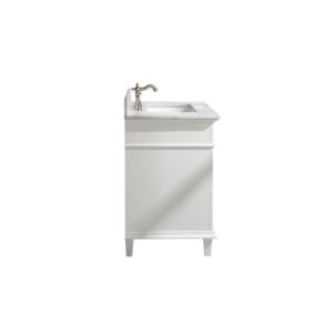 Legion Furniture WLF2230-W 30 Inch White Finish Sink Vanity Cabinet with Carrara White Top