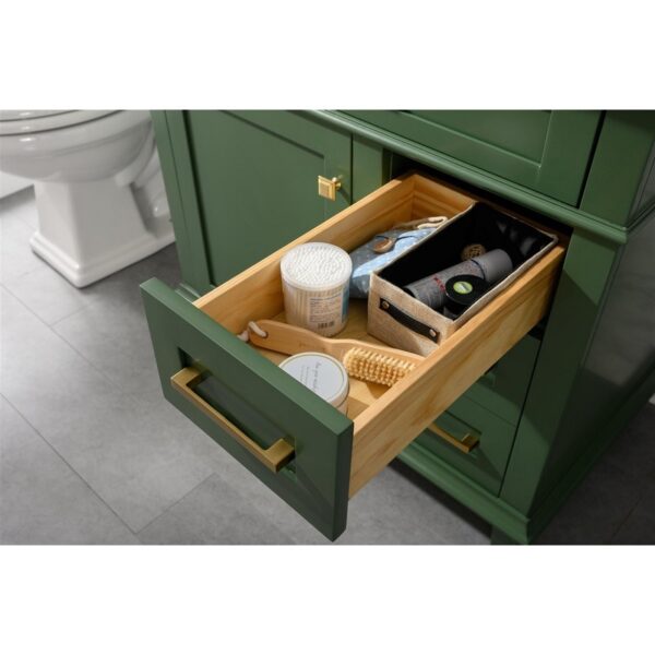 Legion Furniture WLF2236-VG 36 Inch Vogue Green Finish Sink Vanity Cabinet with Carrara White Top