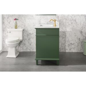 Legion Furniture WLF2236-VG 36 Inch Vogue Green Finish Sink Vanity Cabinet with Carrara White Top