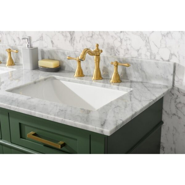 Legion Furniture WLF2254-VG 54 Inch Vogue Green Finish Double Sink Vanity Cabinet with Carrara White Top