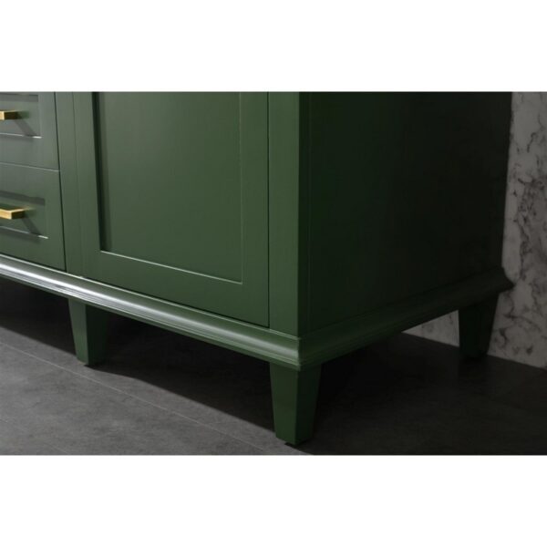 Legion Furniture WLF2260D-VG 60 Inch Vogue Green Finish Double Sink Vanity Cabinet with Carrara White Top