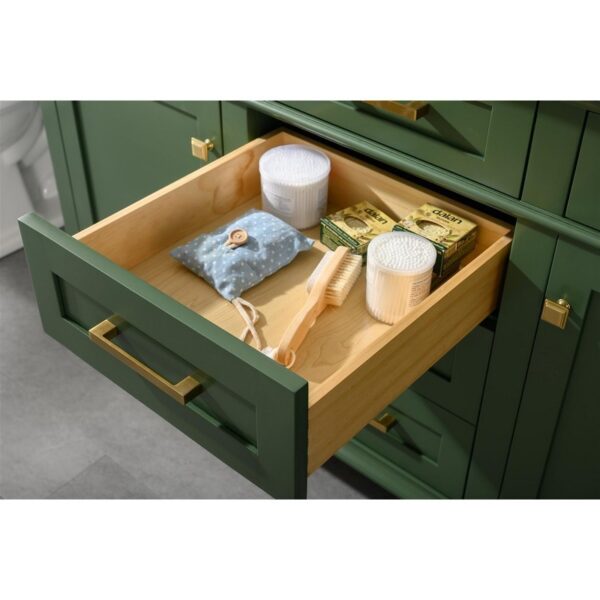 Legion Furniture WLF2260D-VG 60 Inch Vogue Green Finish Double Sink Vanity Cabinet with Carrara White Top