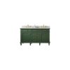 Legion Furniture WLF2260D-VG 60 Inch Vogue Green Finish Double Sink Vanity Cabinet with Carrara White Top