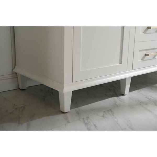 Legion Furniture WLF2260D-W 60 Inch White Finish Double Sink Vanity Cabinet with Carrara White Top