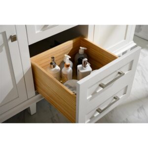 Legion Furniture WLF2260D-W 60 Inch White Finish Double Sink Vanity Cabinet with Carrara White Top