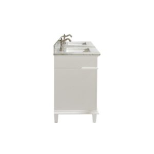 Legion Furniture WLF2260D-W 60 Inch White Finish Double Sink Vanity Cabinet with Carrara White Top