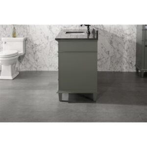 Legion Furniture WLF2260S-PG 60 Inch Pewter Green Finish Single Sink Vanity Cabinet with Blue Lime Stone Top