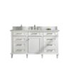 Legion Furniture WLF2260S-W 60 Inch White Finish Single Sink Vanity Cabinet with Carrara White Top