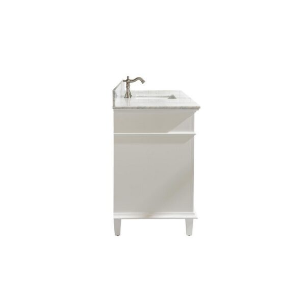 Legion Furniture WLF2260S-W 60 Inch White Finish Single Sink Vanity Cabinet with Carrara White Top