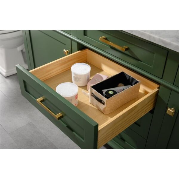 Legion Furniture WLF2272-VG 72 Inch Vogue Green Double Single Sink Vanity Cabinet with Carrara White Top