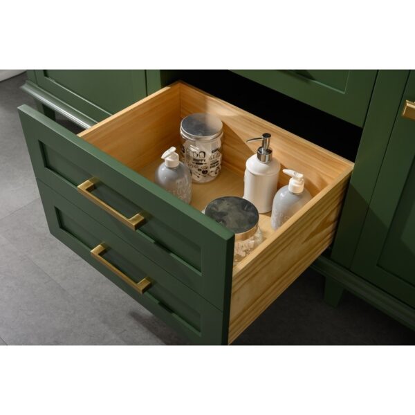 Legion Furniture WLF2272-VG 72 Inch Vogue Green Double Single Sink Vanity Cabinet with Carrara White Top