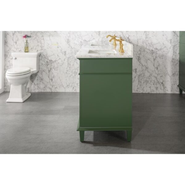 Legion Furniture WLF2272-VG 72 Inch Vogue Green Double Single Sink Vanity Cabinet with Carrara White Top