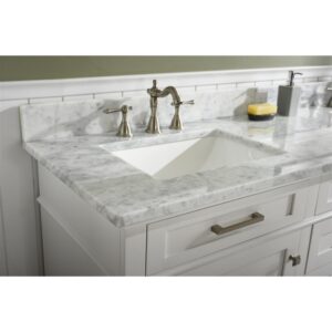 Legion Furniture WLF2272-W 72 Inch White Double Single Sink Vanity Cabinet with Carrara White Top