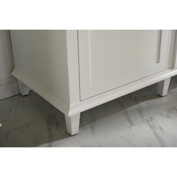 Legion Furniture WLF2272-W 72 Inch White Double Single Sink Vanity Cabinet with Carrara White Top