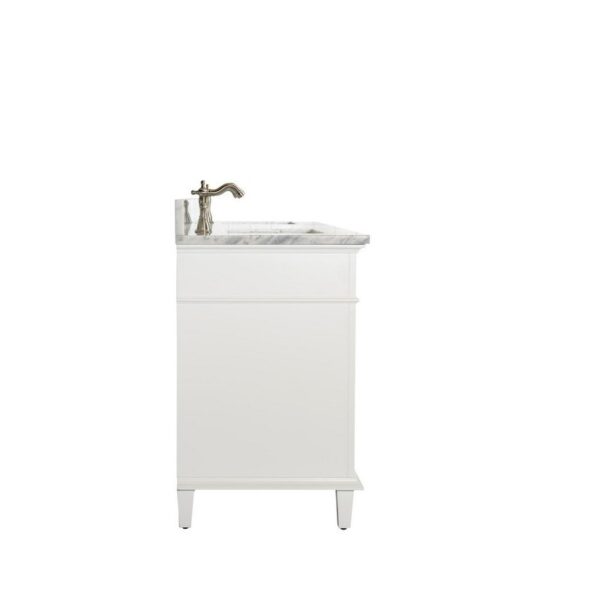 Legion Furniture WLF2272-W 72 Inch White Double Single Sink Vanity Cabinet with Carrara White Top