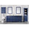 Legion Furniture WLF2280-B 80 Inch Blue Double Sink Vanity Cabinet with Carrara White Quartz Top