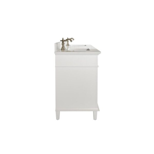 Legion Furniture WLF2280-W 80 Inch White Double Single Sink Vanity Cabinet with Carrara White Quartz Top